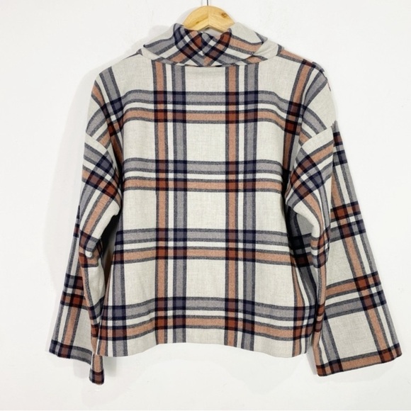 KAL REIMAN Plaid Cape Sleeve Turtleneck - Picture 5 of 9
